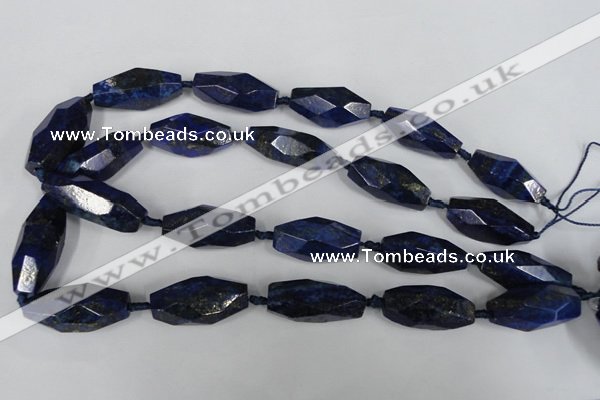 CNL443 15.5 inches 13*30mm faceted nuggets natural lapis lazuli beads