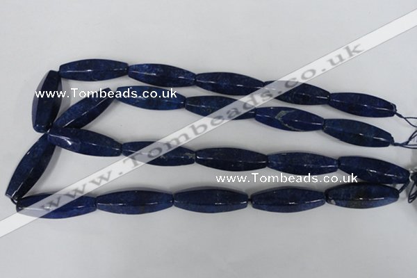 CNL448 15.5 inches 14*35mm faceted rice natural lapis lazuli beads