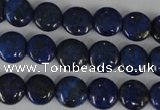 CNL451 15.5 inches 10mm flat round natural lapis lazuli beads