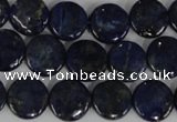 CNL452 15.5 inches 12mm flat round natural lapis lazuli beads