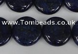 CNL456 15.5 inches 20mm flat round natural lapis lazuli beads