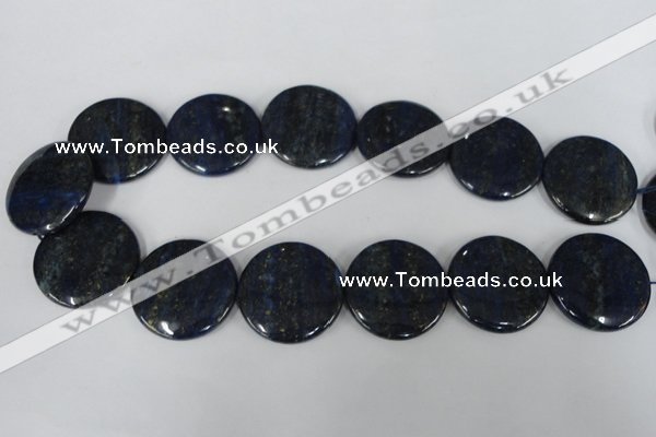 CNL459 15.5 inches 30mm flat round natural lapis lazuli beads