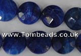 CNL473 15.5 inches 16mm faceted coin natural lapis lazuli beads