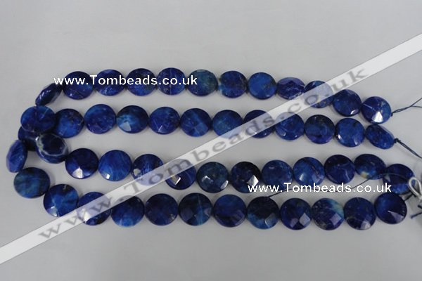 CNL473 15.5 inches 16mm faceted coin natural lapis lazuli beads