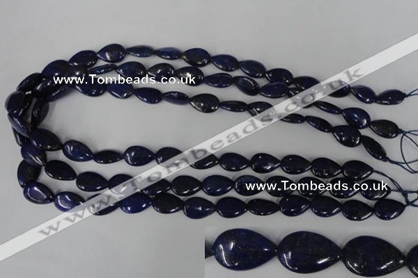 CNL501 15.5 inches 10*14mm flat teardrop natural lapis lazuli beads