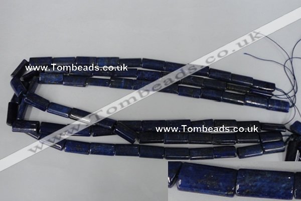 CNL541 15.5 inches 8*16mm flat tube natural lapis lazuli gemstone beads