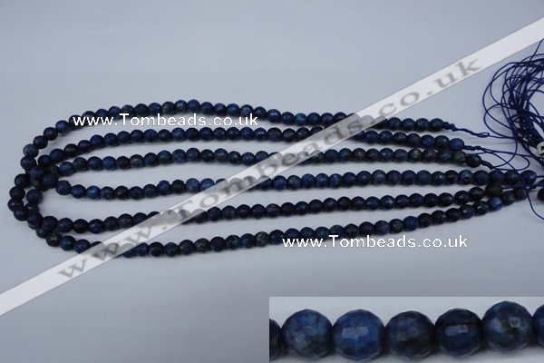 CNL601 15.5 inches 6mm faceted round natural lapis lazuli gemstone beads