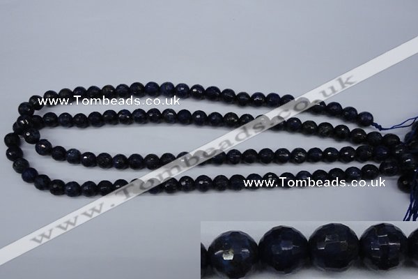 CNL602 15.5 inches 8mm faceted round natural lapis lazuli gemstone beads