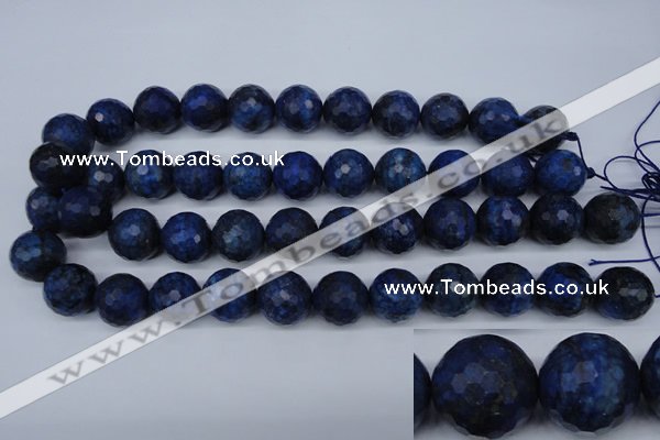 CNL607 15.5 inches 18mm faceted round natural lapis lazuli gemstone beads