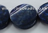 CNL698 15.5 inches 30mm twisted coin natural lapis lazuli beads