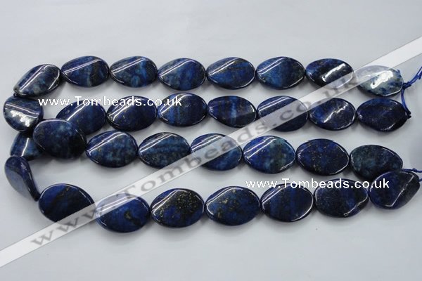 CNL704 15.5 inches 18*25mm twisted oval natural lapis lazuli beads