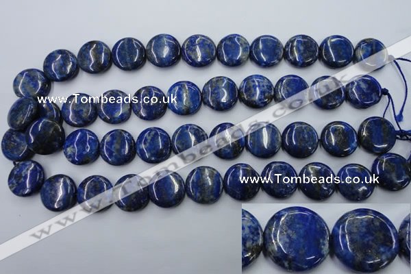 CNL734 15.5 inches 18mm flat round natural lapis lazuli gemstone beads