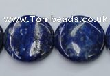 CNL737 15.5 inches 25mm flat round natural lapis lazuli gemstone beads