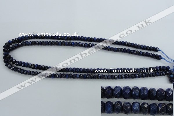 CNL871 15.5 inches 4*6mm faceted rondelle natural lapis lazuli beads