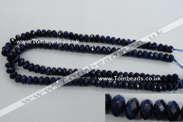 CNL873 15.5 inches 6*10mm faceted rondelle natural lapis lazuli beads