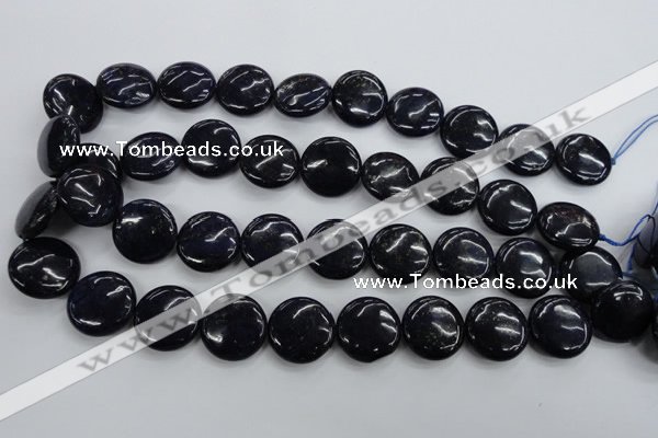 CNL928 15.5 inches 20mm flat round natural lapis lazuli gemstone beads