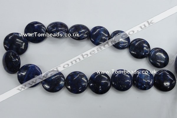 CNL929 15.5 inches 25mm flat round natural lapis lazuli gemstone beads