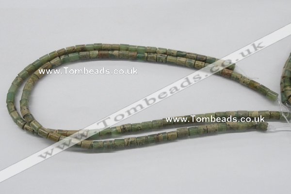 CNS07 16 inches 6*8mm cylinder natural serpentine jasper beads