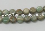 CNS08 16 inches 8mm flat round natural serpentine jasper beads