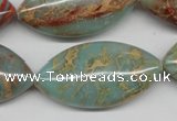 CNS100 15.5 inches 20*40mm marquise natural serpentine jasper beads