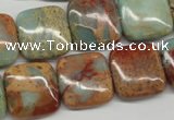 CNS106 15.5 inches 18*18mm square natural serpentine jasper beads