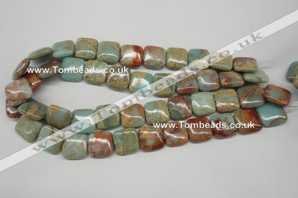 CNS106 15.5 inches 18*18mm square natural serpentine jasper beads