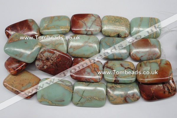 CNS115 15.5 inches 30*40mm rectangle natural serpentine jasper beads