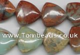 CNS117 15.5 inches 18*18mm triangle natural serpentine jasper beads