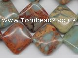 CNS121 15.5 inches 18*18mm diamond natural serpentine jasper beads