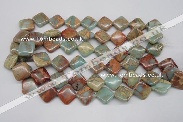 CNS121 15.5 inches 18*18mm diamond natural serpentine jasper beads