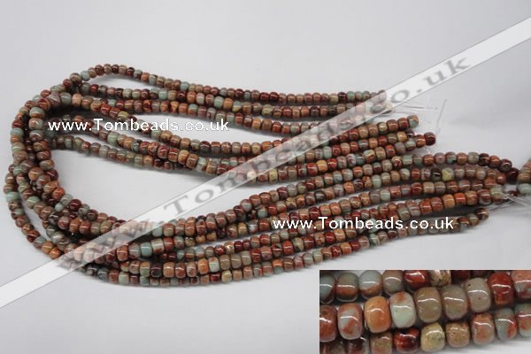 CNS128 15.5 inches 4*6mm rondelle natural serpentine jasper beads