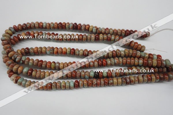 CNS130 15.5 inches 6*10mm rondelle natural serpentine jasper beads