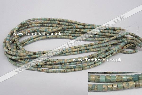 CNS135 15.5 inches 3.5*4mm heishi natural serpentine jasper beads