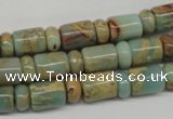 CNS136 5*8mm rondelle & 8*12mm tube natural serpentine jasper beads