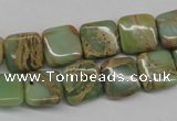 CNS140 15.5 inches 12*12mm square natural serpentine jasper beads