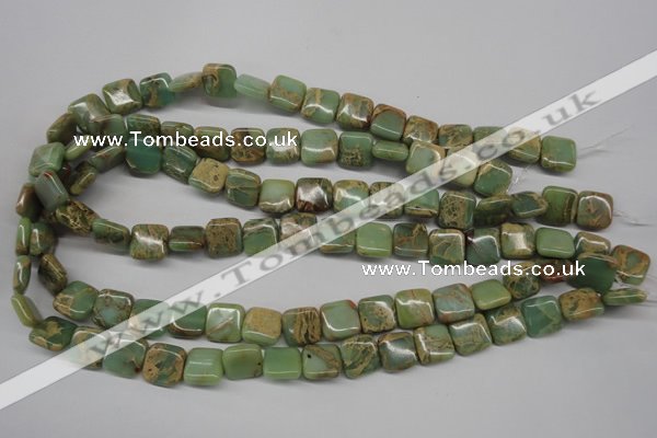 CNS140 15.5 inches 12*12mm square natural serpentine jasper beads