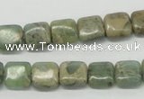 CNS15 16 inches 10*10mm square natural serpentine jasper beads