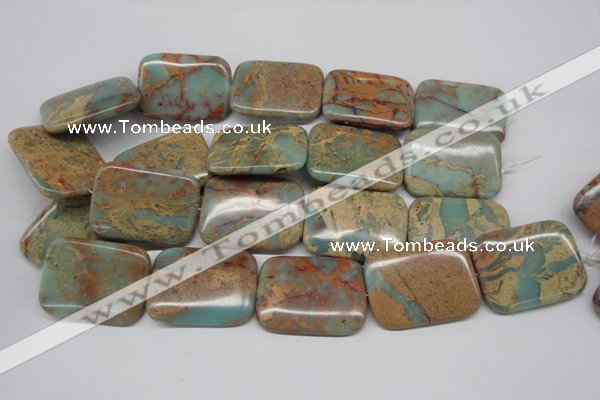 CNS152 15.5 inches 30*40mm rectangle natural serpentine jasper beads