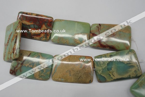 CNS153 15.5 inches 40*60mm rectangle natural serpentine jasper beads