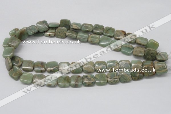 CNS16 16 inches 14*14mm square natural serpentine jasper beads