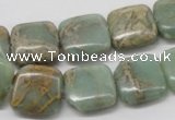 CNS17 16 inches 16*16mm square natural serpentine jasper beads