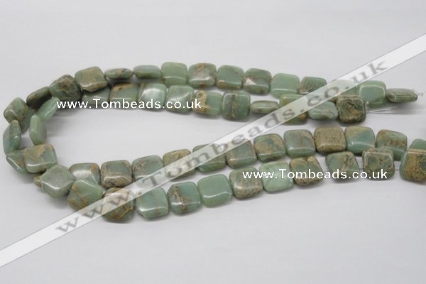 CNS17 16 inches 16*16mm square natural serpentine jasper beads