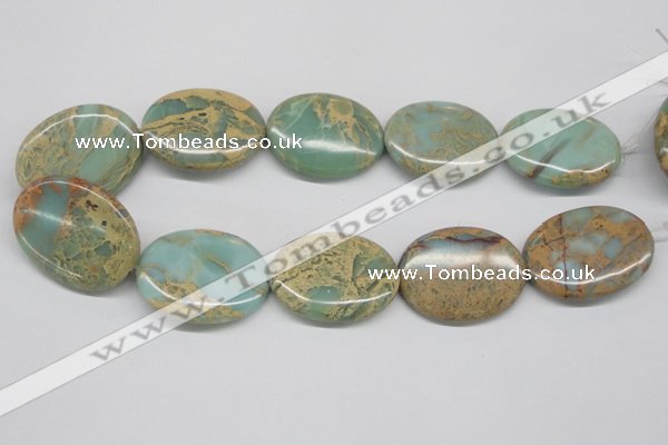 CNS170 15.5 inches 30*40mm oval natural serpentine jasper beads