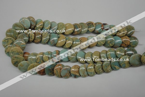 CNS175 15.5 inches 18mm flat round natural serpentine jasper beads