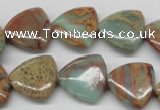 CNS184 15.5 inches 16*16mm triangle natural serpentine jasper beads