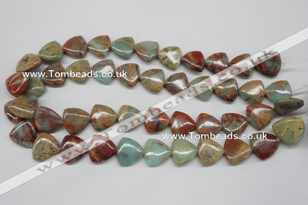 CNS185 15.5 inches 20*20mm triangle natural serpentine jasper beads