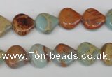 CNS186 15.5 inches 12*12mm triangle natural serpentine jasper beads