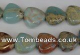 CNS187 15.5 inches 14*14mm triangle natural serpentine jasper beads