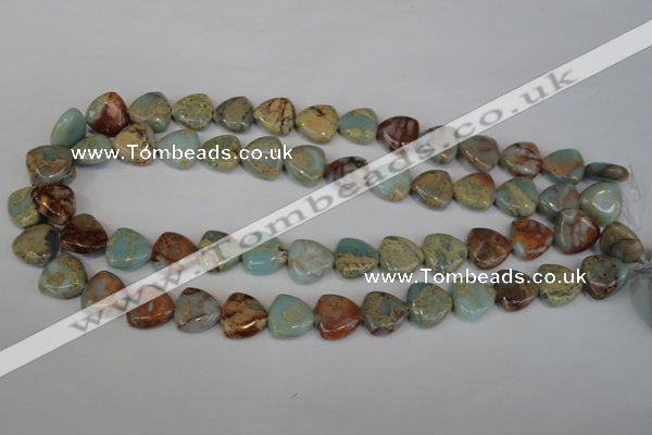 CNS187 15.5 inches 14*14mm triangle natural serpentine jasper beads