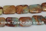 CNS194 15.5 inches 12*16mm rectangle natural serpentine jasper beads